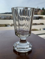 Antique Biedermeier polished thick-walled glass goblet