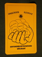 Kártyanaptár,ITV információtechnikai vállalat, szerviz,Budapest, grafikai rajzos, 1982,   (4)