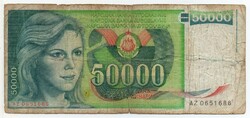 Yugoslavia 50,000 Yugoslav dinars, 1988