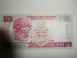 Cyprus 5 pounds 2003 unc