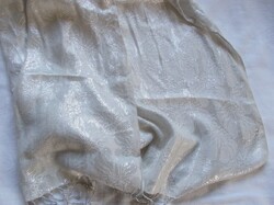 Atmosphere silver, women's scarf and stole with rose pattern interwoven with mica thread