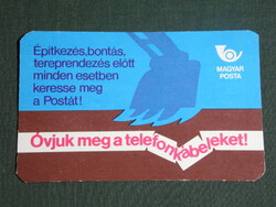 Card calendar, Hungarian post office, graphic designer, let's protect telephone cables, 1982, (4)