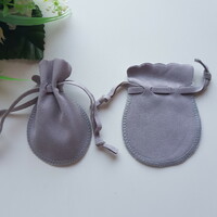 New, gray velor decorative bag, gift bag, jewelry bag