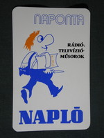 Kártyanaptár, Napló napilap,újság, magazin, grafikai rajzos,reklám figura, 1982,   (4)