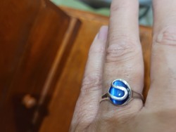 Különleges kék köves ezüst gyűrű
