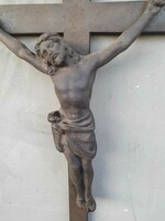 Antique 150-year-old crucifix cross, Jesus cast iron, household blessing relic holder. I will give it to the first offer!