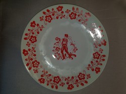 Zsolnay folk motif wall plate, decorative plate