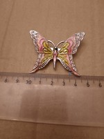 Pink yellow butterfly fire enamel pin/ Christmas tree decoration, negotiable