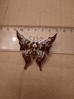 Brown butterfly fire enamel pin/ Christmas tree decoration, negotiable