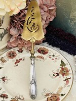 Large French silver cake spatula