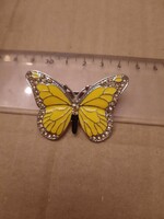 Yellow butterfly fire enamel pin/ Christmas tree decoration, negotiable