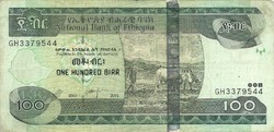 100 birr 2015 Etiópia