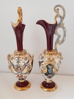 Pair of Znaim decanters, 41 cm, one damaged