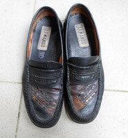Férfi bőrcipő, cipő 2. (Armando papucscipő, 42, sötétbarna)