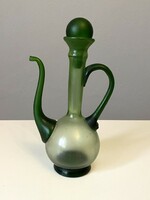 Arabic style green glass jug with a lid 25 cm