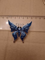 Blue butterfly fire enamel pin/ Christmas tree decoration, negotiable