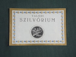 Pálinka címke, Pohli Csemege Pécs , Valódi szilvórium, szilva pálinka