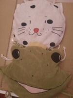 Plush toy, children's chair cushion, 2 together, cat and frog, negotiable