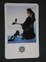 Card calendar, Enci shoe cooperative, Gyomaendrőd, erotic female model, 1982, (4)