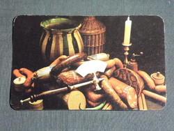 Card calendar, meat industry companies, smoked goods, salami, sausage, 1983, (4)