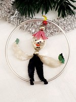 Retro Christmas tree decoration, metal ring figure