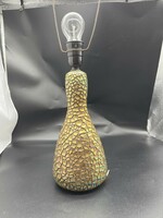 Zsolnay cracked shrink-glaze green eosin lamp vase