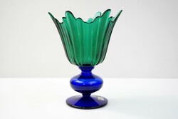 Mid Century Kézzel készült IM Portugál Üveg Váza / Retró váza