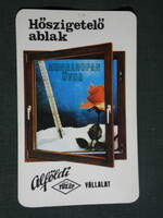 Card calendar, Alföld tüzep building material company, Szeged, thermal insulation window, 1982, (4)