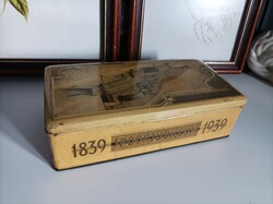 It was prepared for the 100th anniversary of the Dutch railway. 1939, old, Dutch, metal box, art deco