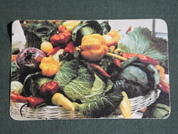 Card calendar, flower seed company, vegetable basket, 1982, (4)