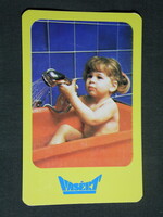 Card calendar, iron for iron technical shops Budapest, bathroom children's model,, 1983, (4)