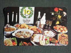 Card calendar, 10-year Pest county catering company, restaurant, tavern, bistro, 1982, (4)