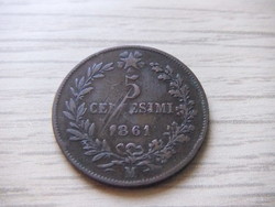 5  Centesimi  1861   Olaszország
