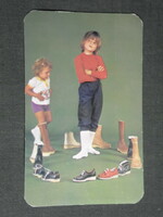 Kártyanaptár, Alföldi cipőgyár Kecskemét, gyerek modell, 1983,   (4)