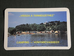 Kártyanaptár, Zalatour utazási iroda, Zalaegerszeg, Vonyarcvashegy camping, 1982,   (4)