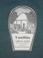 Pálinka label, luztig dezső wine, beer, pálinka warehouse, hódmezővásárhely, tvanilia pálinka