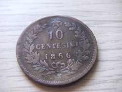 10  Centesimi  1866  (  N  )   Olaszország