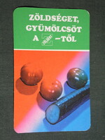 Card calendar, green fruit and vegetable company, 1983, (4)