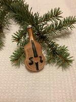 Régi üveg hangszer hegedű karácsonyfadísz