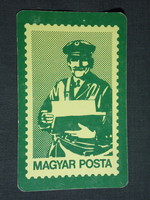 Kártyanaptár, Magyar Posta, grafikai rajzos, postás, kézbesítő, 1982,   (4)