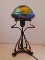 Márton Horváth table lamp, iridescent glass lampshade