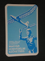 Kártyanaptár, MHSZ honvédelem, sportszövetség,grafikai rajzos, repülő modellezés, 1982,   (4)