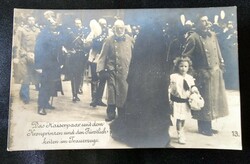 1916 Hungarian king Ferenc József funeral Charles heir to the throne family original contemporary photo - sheet image