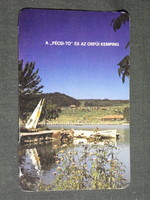 Card calendar, Mecsek tourist travel agency, Pécs lake orfű camping, 1984, (4)
