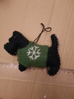 Plush toy, felt dog, Scottish terrier-like, can be hung, negotiable