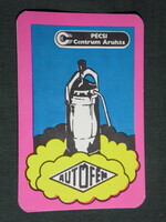 Card calendar, car metal coffee maker, center store Pécs, graphic design, 1983, (4)