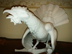 Huge white Herend rooster grouse figure