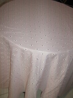 Beautiful pink white checkered filigree madeira floral tablecloth