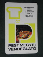 Card calendar, Pest county catering company, restaurant, tavern, bistro, 1984, (4)