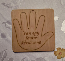 Keresztszülő felkérő – egyedi, gravírozott fa emléktábla